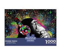 Colorful Monkey DJ Sturdy Paper Pieces Ideal for Training Logical Thinking, Memory And Concentration in Free Time 38x26cm/1000pcs