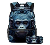 Colorful Monkey eleva il tuo gioco di ritorno a scuola con il nostro set di 2 zaini per bambini, perfetto per ragazzi ragazze adolescenti, Multicolore#06, B:29.4x20x40cm P:19x7.5x3.8cm, Zaini Daypack