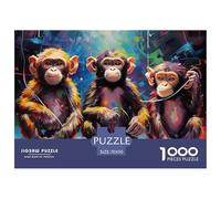 Colorful Monkey Trio High Grade Cardboard Fun Challenging Game, Relaxing After Work And Busy Days 70x50cm/1000pcs