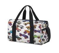 Colorful Monster Trucks Sport Duffel Borse per Bambini Ragazze Ragazzi Donne Uomini Pernottamento Weekender Borsa Da Viaggio Tote Carry Palestra Casual Duffel Borse