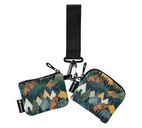Colorful Mountain Peak Tree Sacchetti di Moneta delle Donne Titolare di Carta Piccolo Portatile Porta Soldi di Carta con Cinturino Da Polso per Le Donne 2 Confezioni billetera de Mujer para tarjetas