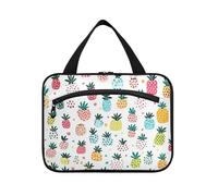 Colorful Multi-ananas Cartoon Style appeso borsa da toilette da viaggio per con gancio, necessità di design kit da barba borse per gli uomini per accessori da viaggio per le donne bagno bolso para
