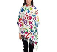 Colorful Music Notes 1 Print Donna Sciarpa Morbida Scarf Lunga Scialle Per Matrimonio Regalo Sera