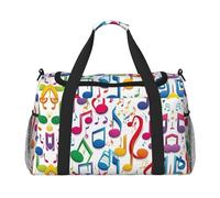 Colorful Music Notes 1 stampa bagaglio a mano per donne uomini spalla Weekender Crossbody Bag per Yoga Viaggi Must Haves, nero, Taglia unica