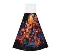 Colorful Music Notes Hangable asciugamano portatile, velluto super assorbente cucina asciugamano, bambini adulti bagno cucina appeso asciugamano