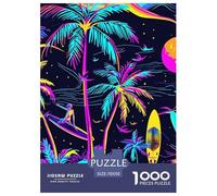 Colorful Neon Palm Trees1000 Piece Jigsaw Puzzle for Adults Family Game ArtChallenging for Home Decoration Great Gift Idea70x50cm/1000pcs