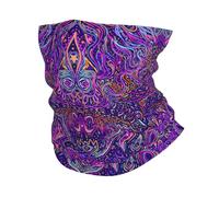 Colorful Neon Psychedelic Mystic Abstract 26X30Cm Elastico Ghetta da Collo Versatili Bandana per Outdoor Estivo Adulto