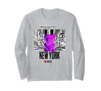 Colorful New YorkCity Jelly Bear Bite Me Artwork Graphic Maglia a Manica