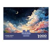 Colorful Night A Crescent Moon And Star 1000 Pezzi Cartoncino Premium Puzzle Kitten Antistress Gioco Creativo Puzzle Per Bambini 70x50cm/1000pcs