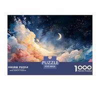 Colorful Night A Crescent Moon And Star 1000 Pezzi Cartoncino Premium Puzzle Kitten Immagini Vibranti Gioco Per Famiglie Puzzle Per Adulti E Bambini 38x26cm/1000pcs