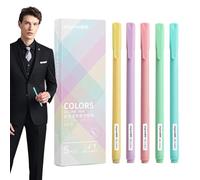 Colorful Notebook Pens - Quick Dry Ink Set, 5 Colored Writing Tools, Smooth Fine Tip Design, Vibrant Durable Pen Collection | Scrapbooking, Diary Notes, Journaling, Art Sketching, School Office