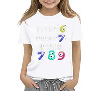 Colorful Number Day Math Kids T Shirt Number Day 2025 School Math Day Top Number Day T Shirts Math Lovers Baby Girls Shirt Pasqua Manica Lunga 62, bianco, 2-3 Jahre