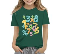 Colorful Number Day Math Kids T Shirt Number Day 2025 School Math Day Top Number Day T Shirts Math Lovers Girls Shirt Dress 98, verde, 3-4 Jahre