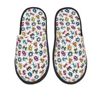 Colorful Numbers Print Pantofole Da Casa Morbide Pantofole Portatili Scarpe Da Casa Per Esterno Donna Autunno M