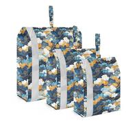 Colorful Ocean Waves Giapponese 3 Set di Imballaggio Organizzatore di Viaggio Borse Impilabili Per Armadio Viaggio Sacchetto di Immagazzinaggio Borse Bagagli Organ