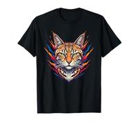 Colorful Ocelot Wild Cat Ritratto Splash Maglietta