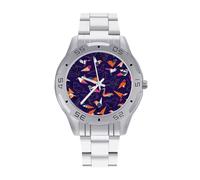 Colorful Origami carta rondine uccelli orologi da uomo in acciaio inox cinturino analogico al quarzo orologi da polso business, Stile:, regular, Bracciale
