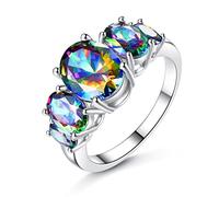 Colorful Oval Cubic Zirconia Anello nuziale nuziale Bridal