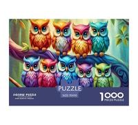 Colorful Owl Family Durable Thick Paper Interesting Brain Challenge, Adults Looking for Relaxing Hobby at Home 70x50cm/1000pcs