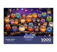 Colorful Owl Gathering 1000 Pezzi Bundle Puzzle Puzzle Cartone Extra Spesso - Preferito Dai Collezionisti, Relax Mentale, Pause Ufficio, Viaggio E Regali Festivi 70x50cm/1000pcs