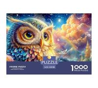Colorful Owl Under Starry Sky with Rainbow Puzzle Da 1000 Pezzi Dreamy Owl Ideale Per Il Piacere Familiare, Adulti E Bambini 52x38cm/1000pcs