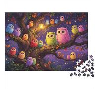 Colorful Owls Puzzles 1000 Pezzi Riciclato Material Whimsical Art Puzzle per Ragazzi e Ragazze Fun Present & Attività for Home Ideal for Child‘s Birthday Gift 52x38cm/1000pcs