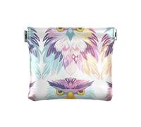 Colorful Owls Semplice Donna Piccola Pelle Cambiare Borsa Fancy Card Key Organizer per Uomo Donna Viaggio