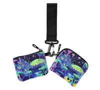 Colorful Paesaggio Psichedelico Donne Cambiamento Portafoglio Custodie Carino Moda Carta d'identità Protettore con Tasca Cerniera per Le Donne 2 Pz, paesaggio colorato psichedelico, 1 size, Casual