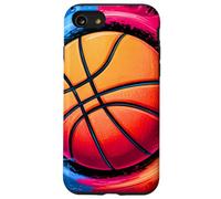 Colorful Pallacanestro Tie Dye Color Splash Hoop Net Slam Dunk Custodia per iPhone SE (2020) / 7/8