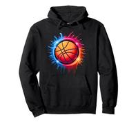 Colorful Pallacanestro Tie Dye Color Splash Hoop Net Slam Dunk Felpa con Cappuccio
