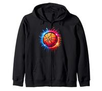 Colorful Pallacanestro Tie Dye Color Splash Hoop Net Slam Dunk Felpa con Cappuccio