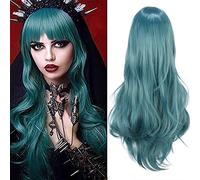 Colorful panda 28 Pollic/70cm blu cenere Parrucca Cosplay per le Ragazze, Modo Lunga Ricci Capelli per Partito Halloween, Signora Ondulate Lunghe Della Parrucche per Donna