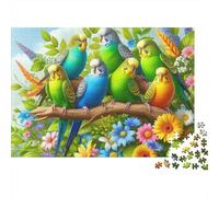 Colorful Parakeets Garden Puzzle Classico 1000 Pezzi Cartone Resistente Per Adulti & Bambini 12+, Sfida Difficile, Antistress & Decorazione Murale, Relax Definitivo 38x26cm/1000pcs