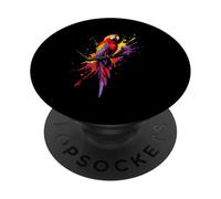 Colorful Parrot Acquerello Splash Ara Parrot Amante Uccello PopSockets PopGrip Adesivo