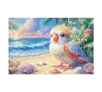 Colorful Parrot on Seashell Shore Puzzle 1000 Pezzi Giochi Da Tavolo Per Coppie Attività Condivisa Rilassamento E Complicità Regalo Per Anniversario San Valentino 1000 PCS