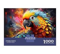 Colorful Parrot Portrait 1000 Pezzi Puzzle Puzzle Premium Cartone Extra Spesso - Preferito Dai Collezionisti, Relax Mentale, Pause Ufficio, Viaggio E Regali Festivi 38x26cm/1000pcs