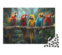 Colorful Parrots Jungle Puzzle Classico 1000 Pezzi Cartone Resistente Per Adulti, Sfida Impossibile Difficile, Antistress & Decorazione Murale, Regalo Di Relax 38x26cm/1000pcs