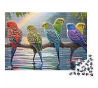 Colorful Parrots Perched Puzzle Da 1000 Pezzi in Cartoncino Premium Per Coppie, Allenamento Di Concentrazione, Tempo Libero Indoor, Regalo Perfetto Per Inquilini Di Appartamenti 38x26cm/1000pcs