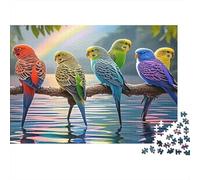Colorful Parrots Perched Recycled Paper for Adults: Colorful Budgie Group Educational Game Decompression 1000 Pieces 70x50cm/1000pcs