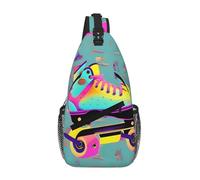 Colorful Pattini A Rullo Sling Borsa Petto Per Gli Uomini E Le Donne Piccola Borsa A Tracolla Impermeabile Mini Crossbody Daypack Per Escursionismo