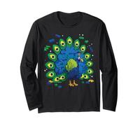 Colorful Peacock Built from Bricks with Feathers Maglia a Manica
