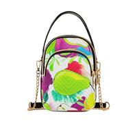 Colorful Pears Lemon Fruits Borsa a tracolla singola Borse per telefono da donna con tracolla a catena Stampa floreale Pochette da donna con cerniera, 15 cm × 21,1 cm × 7,9 cm