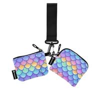Colorful Pesce Scale Custodie per carte da donna Supporto per il cambiamento di grande capacità di protezione della carta d'identità con cinturino da polso per Lady 2 Pcs Mujer para tarjetas