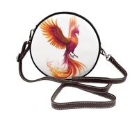 Colorful Phoenix Bird In Flames Donne Rotondo Crossbody Borse In Pelle Sling Bag Borsa