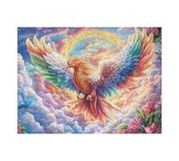 Colorful Phoenix with Halo And Flowers Puzzle 500 Pezzi Rompicapo Per Ufficio Premium Pausa Lavoro Rilassante Attività Per Colleghi Regalo Festa Aziendale 500 PCS