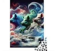 Colorful Pig Fantasy Art Jigsaw Puzzle Impossible 1000 Pezzi Decorazione Per La Casa. Giochi Rilassamento E Intelligence Per Adulti E Ragazzi Da 14 Anni 38x26cm/1000pcs