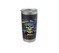Colorful Pirate Crew Skull Graffiti Ocean Wanderers Skull Bicchiere termico in acciaio inox doppia parete