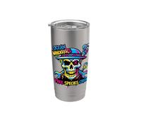 Colorful Pirate Crew Skull Graffiti Ocean Wanderers Skull Bicchiere termico in acciaio inox doppia parete