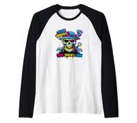 Colorful Pirate Crew Skull Graffiti Ocean Wanderers Skull Maglia con Maniche Raglan