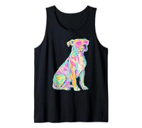 Colorful Pit Bull con Cuore Occhiali da Sole Coastal Summer Vibes Canotta